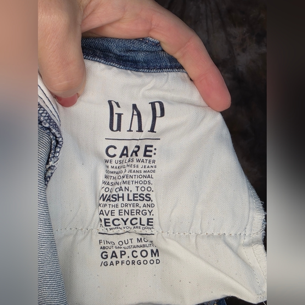 GAP Jeans Vintage Slim Mid Rise Washwell Stretch Light Indigo Blue 32/14R - Picture 7 of 9